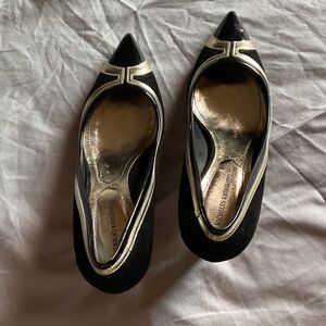 Nicholas Kirkwood Black and Gold Heels